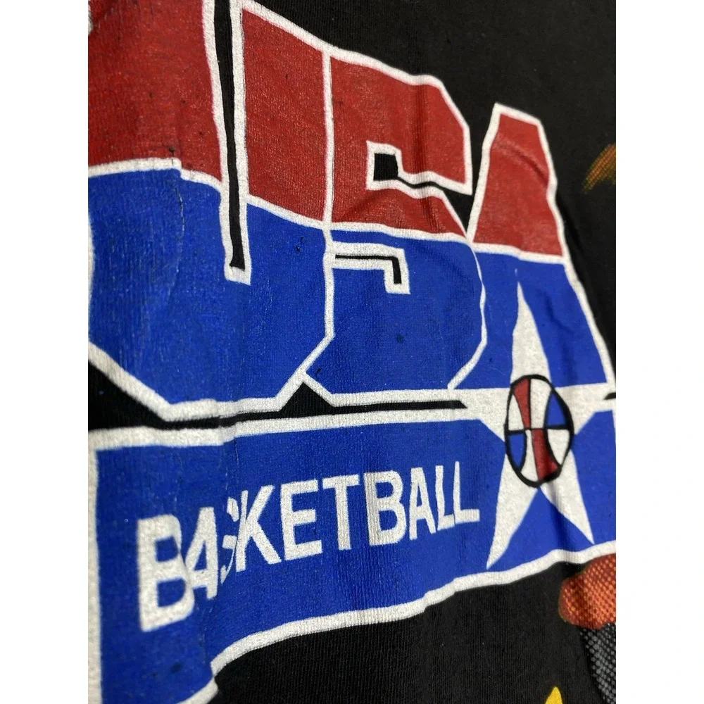 Vintage 1992 USA Basketball Olympics Barcelona T Shirt Black Size Large‎